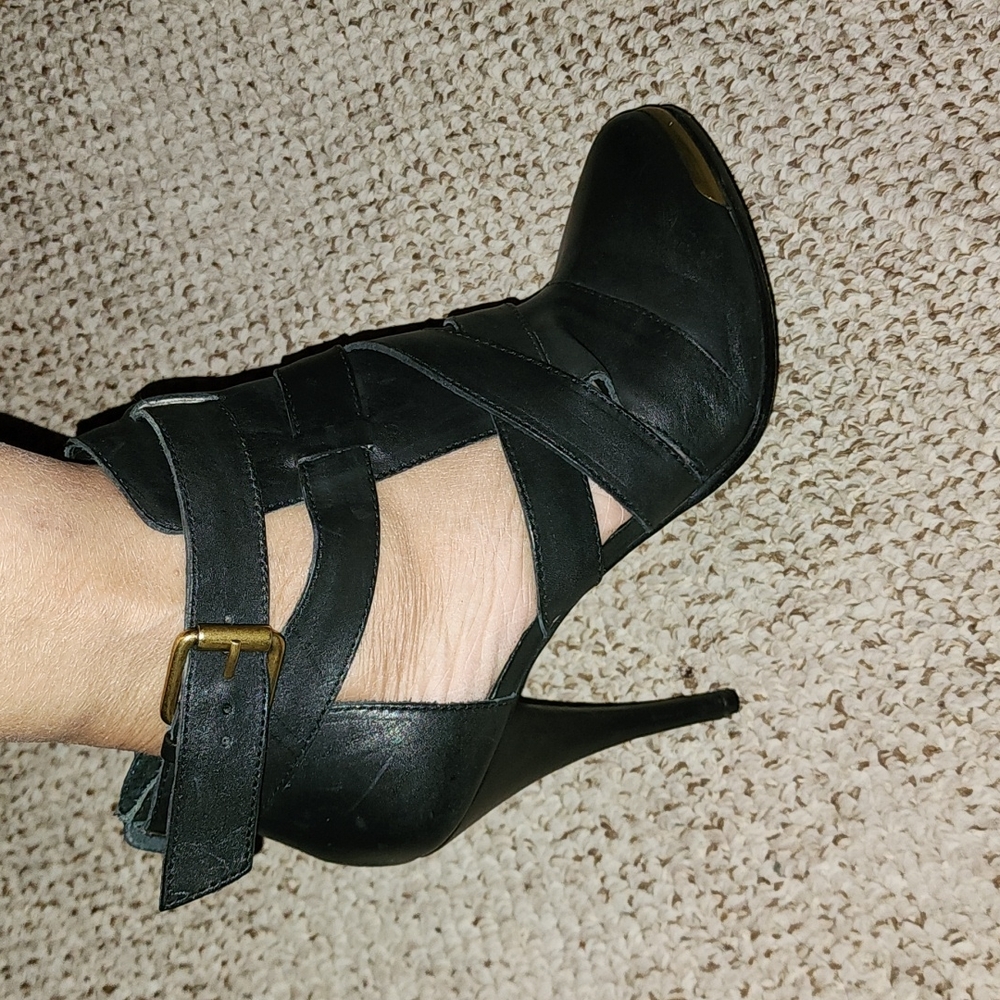JOIE REAL LEATHER STRAPED PLATFORM HIGH HEEL SEXY AZZ BOOTIE EUC - Picture 3 of 12